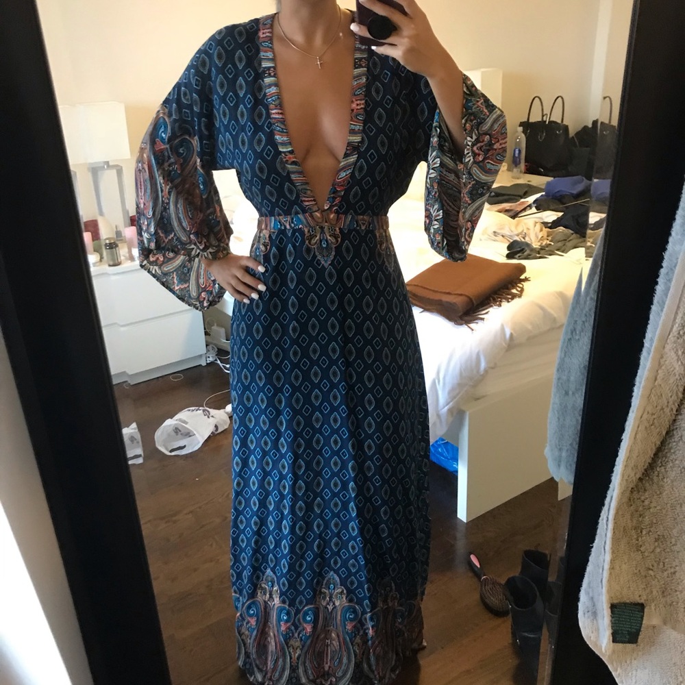 Plunging maxi dress perfect for vacation